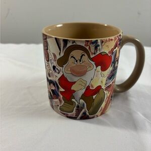 Disney Grumpy Ceramic Coffee Mug - Red, Brown, Beige